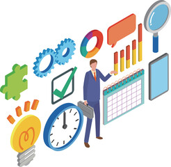 ビジネスマンと仕事のイメージイラスト