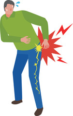 座骨神経痛で痛がる男性