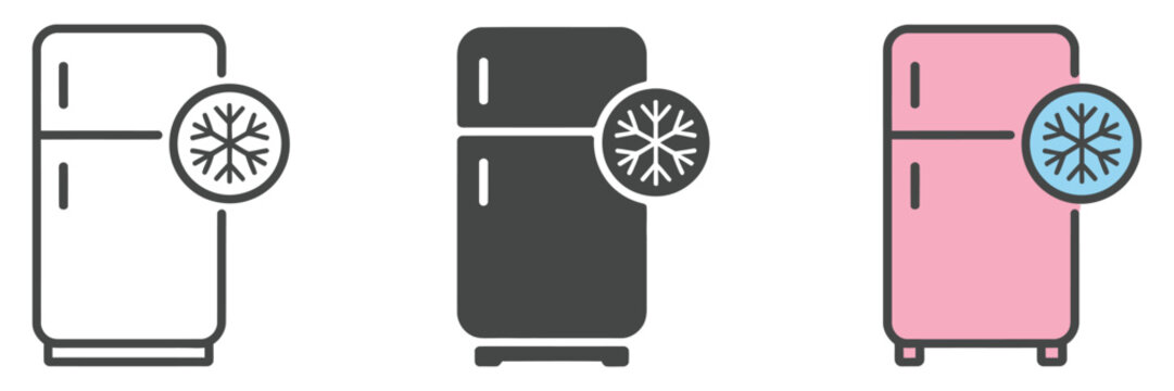 Smart fridge icon featuring a refrigerator with Wi-Fi, app, or touchscreen symbols, ideal for smart home, connected appliances, kitchen technology, and digital illustration