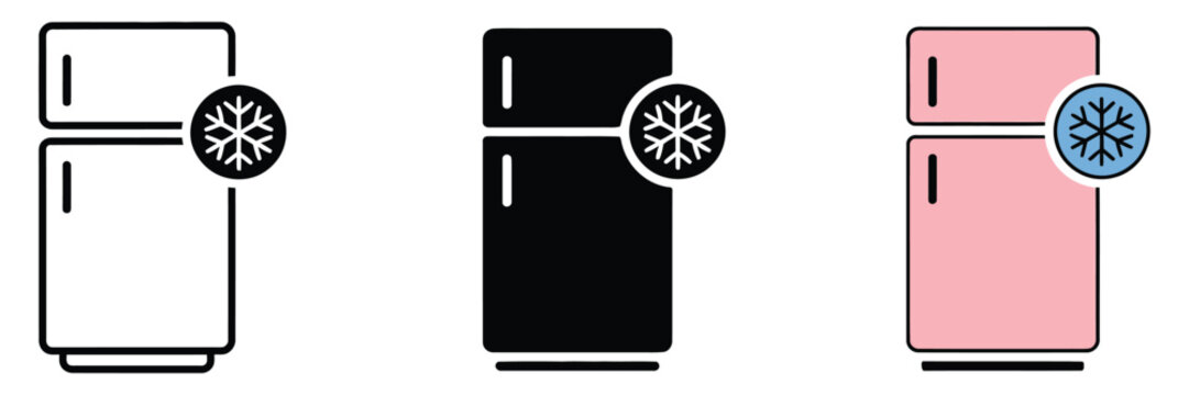 Smart fridge icon, a smart fridge typically depicted as a refrigerator with Wi-Fi, app, or touchscreen symbols, representing internet-connected features and smart home appliances