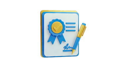 3D Certificate with Pen and Seal