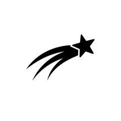Stylized Shooting Star Icon with Three Streaks in Black.