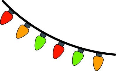 Colorful Party String Bulb Clipart