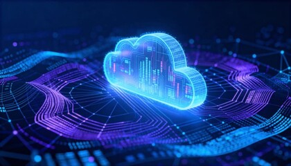 glowing digital cloud connectivity with secure network patterns abstract perfect for data privacy day - Powered by Adobe
