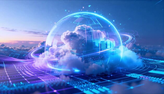digital energy barrier protecting cloud infrastructure with secure network defense perfect for data privacy day