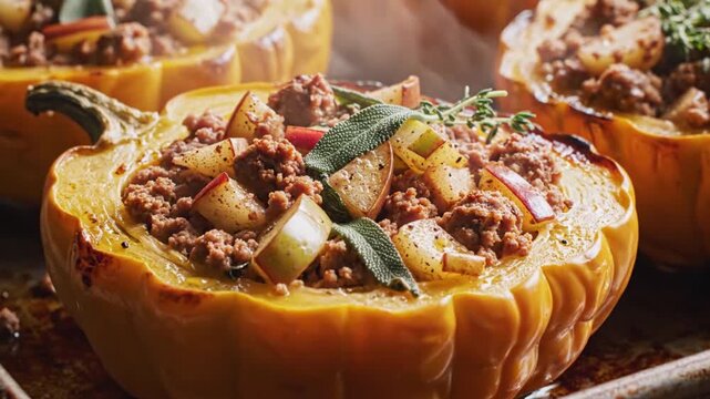 Delicious Stuffed Acorn Squash - A Hearty and Flavorful Autumn Dish.