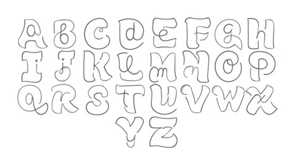 Hybrid Alphabet Font Design with Mixed Uppercase and Lowercase Letters, Hand Drawn Playful Typography Illustration