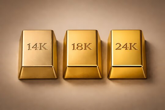 Reference images explaining what karat means in gold, comparing 14K 18K and 24K purity levels, alloy ratios, durability, and real world jewelry usage in a clear visual way.