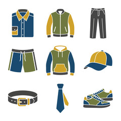 Clothing and accessories assorted fashion items on black