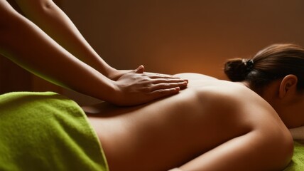 Serenity through Touch: Hands tenderly administer a rejuvenating back massage. The essence of wellness and relaxation, capturing a moment of tranquility.