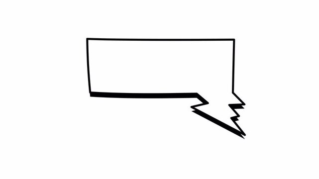 Comic speech bubble Jagged Tail Dialogue Bubble animated with alpha channel transparent background video 4K