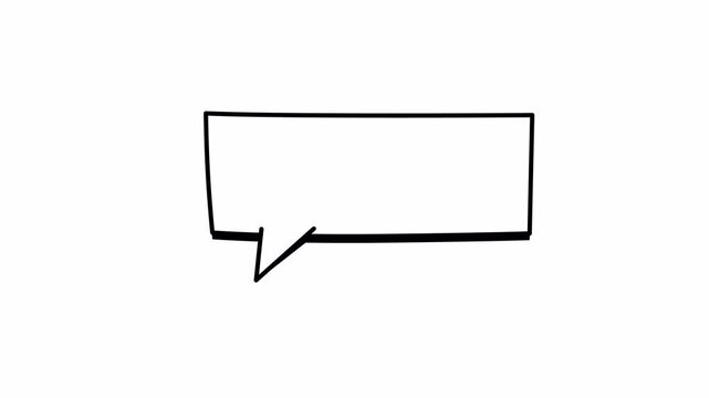  Rectangular Comic Speech Pop Thinking Cartoon Cloud animated with alpha channel transparent background video 4K