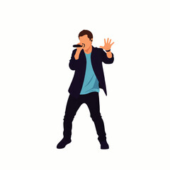 Obraz premium Vector a pop singer performing