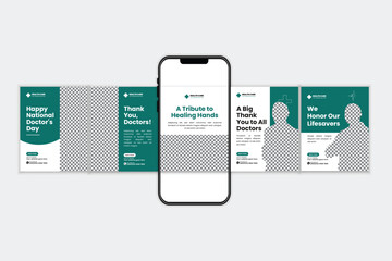 Professional National Doctors Day Carousel Template for Hospitals and Clinics