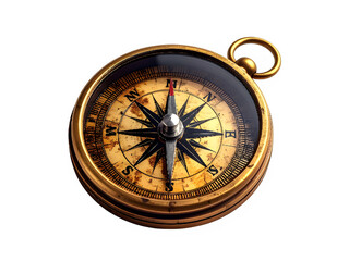 Vintage Brass Pocket Compass with Luminous Dial.