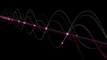 Abstract digital waveforms forming a luminous signal pattern representing data transmission connectivity and modern communication flow.
