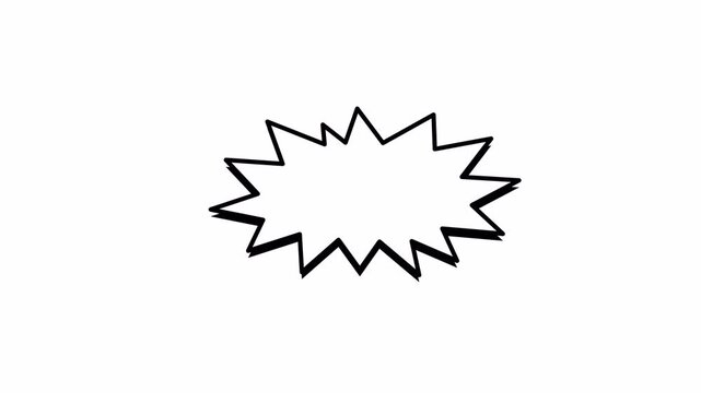 Thinking Cartoon Cloud Explosive Comic Pop Effect animated with alpha channel transparent background video 4K