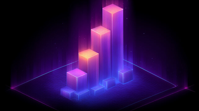 A futuristic holographic bar chart visualization representing business growth, financial performance and data analytics insights.
 - Powered by Adobe