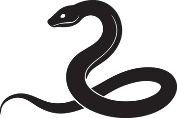 Fototapeta premium snake vector silhouette icon, curved snake animal design vector icon