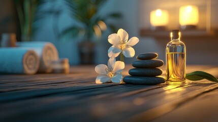 Spa wellness still life with stones