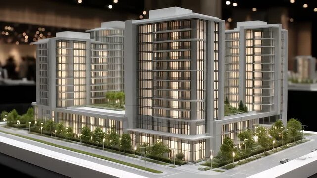 Urban Complex Building Model Showcasing Future Urban Development