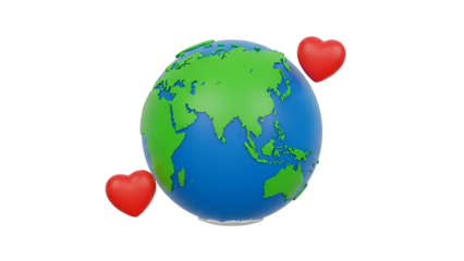 Earth with hearts