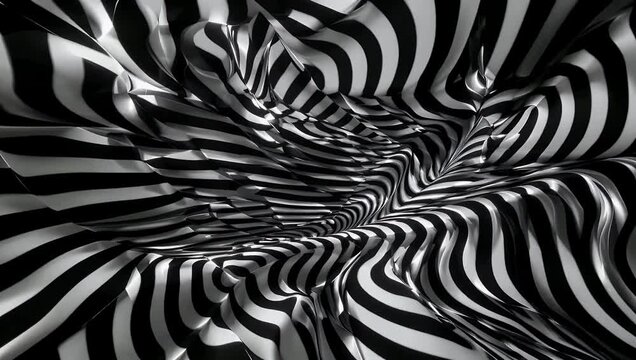 seamless 4K black and white striped looping animation designed as smooth abstract wallpaper offering clean motion high contrast and modern visual rhythm for graphic or cinematic
