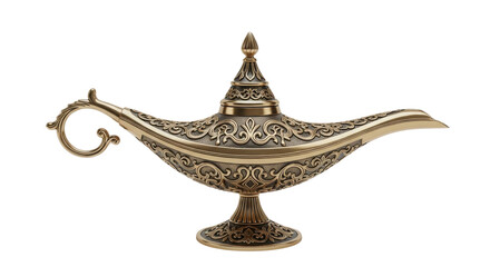 Ornate Bronze Genie Lamp Product Shot