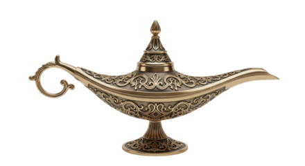 Ornate Bronze Genie Lamp Product Shot