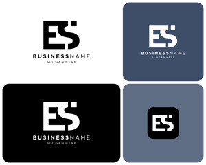 Initial Letter ES Monogram Modern Simple Minimalist Black Flat Vector Logo Design Illustration