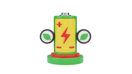 Animated battery with eyes