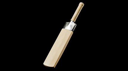 Wooden cricket bat close up on dark background
