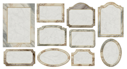 Elegant Marble Decorative Label Frames Set