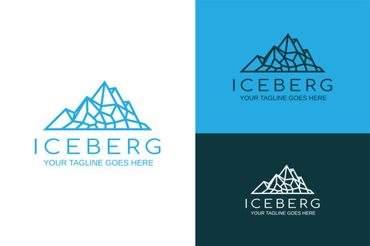 blue iceberg simple line hiking forest nature