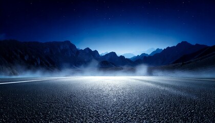  Dark street, asphalt abstract dark blue background, empty dark mountain range scene, with sm.jpg