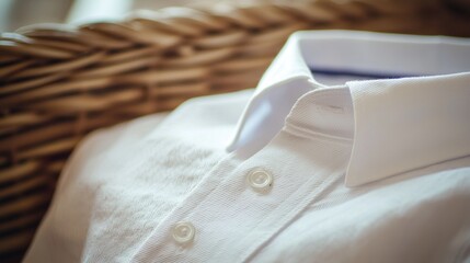 White shirt close up detail with buttons