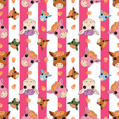 seamless pattern with funny animals