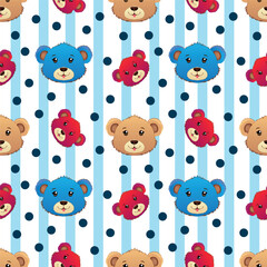 seamless pattern with teddy bears