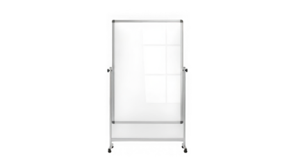 Portable display stand on wheels isolated on transparent background