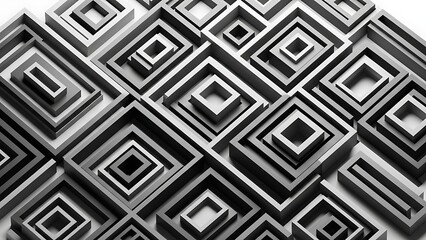 Gray 3d geometric pattern of squares and rectangles