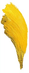 Yellow paint stroke with visible brush texture on white background