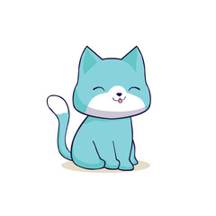 Obraz premium cartoon, animal, cat, vector, pet, domestic, kitty, art, feline, funny, pets, illustration, animals, character, cute, kitten, painting, design, drawing, tail, happy, fun, smile, fur, mammal