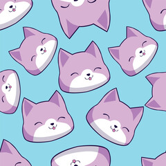 seamless background with cats