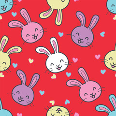 Fototapeta premium seamless pattern with rabbits