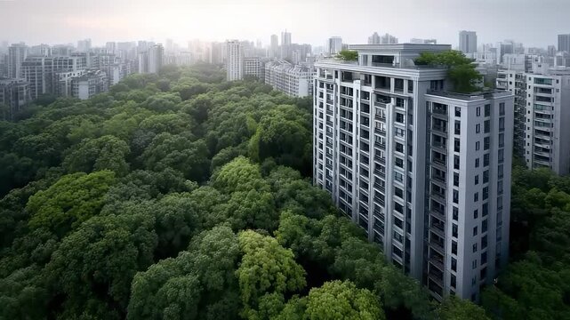 Green Urban Architecture Harmoniously Coexisting with Nature
