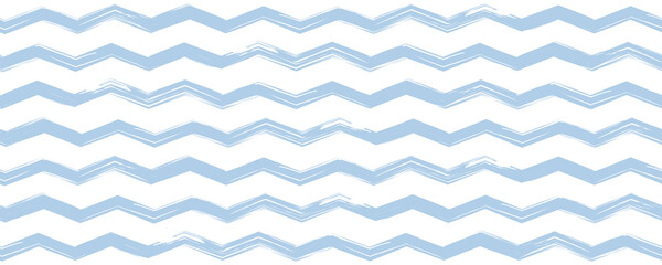 Baby wavy pattern. Zigzag print kids background. Hand drawn watercolor sea design. Cute and modern nursery. Vector illustration.