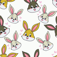 seamless pattern with rabbits