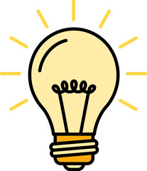 Bright Lightbulb Creative Idea Vector Icon