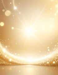 シャンパンゴールドのグラデーションに、柔らかな放射光とスパークルが漂う抽象背景。
上品で華やかな輝きが、洗練された祝祭ムードを演出。
控えめな光の動きが奥行きと高級感を強調。