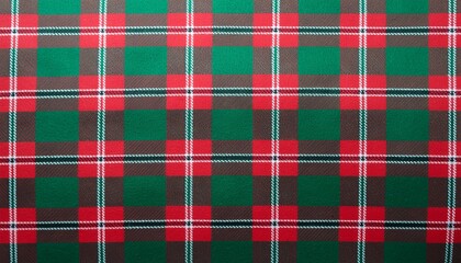 Vibrant red and green plaid fabric pattern with white and dark intersecting lines.